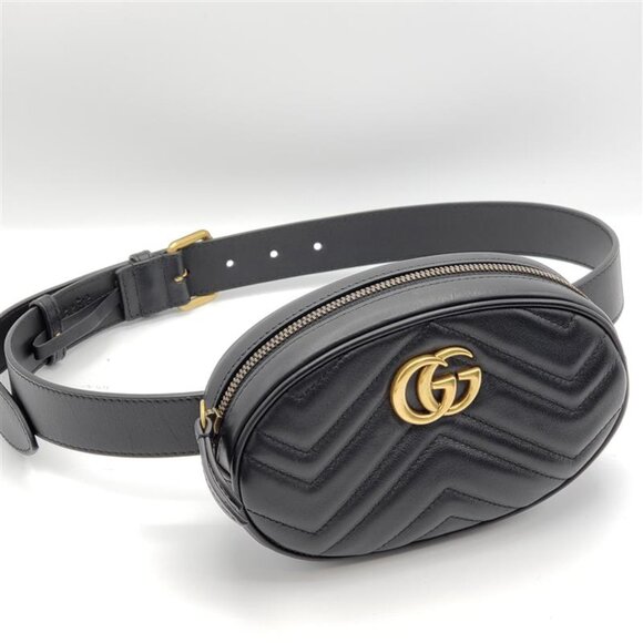 Authentic Gucci GG Marmont Matelassé Belt Bag – Black Leather LC400-030226 - Picture 4 of 16